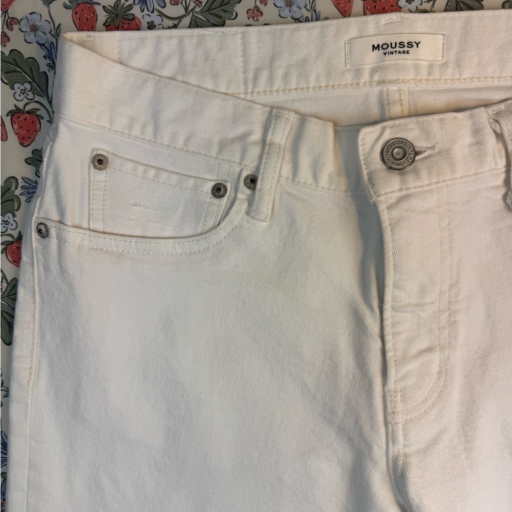 Moussy Vintage Mv Burnside Skinny Jeans Ankle Cropped white size 29 - Picture 4 of 14